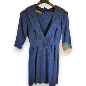 VTG 1950s Manford Casuals Wiggle Dress S Film Noir Hitchcock Secretary Wool